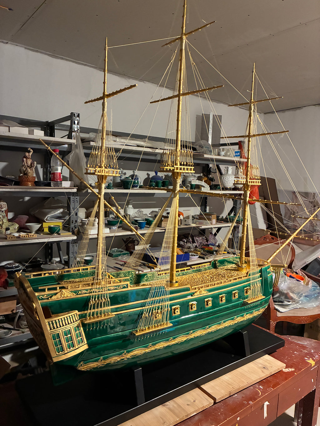 Jingdezhen · Hand-Crafted Porcelain Tall Ship "Götheborg" — Collector's Art Sculpture