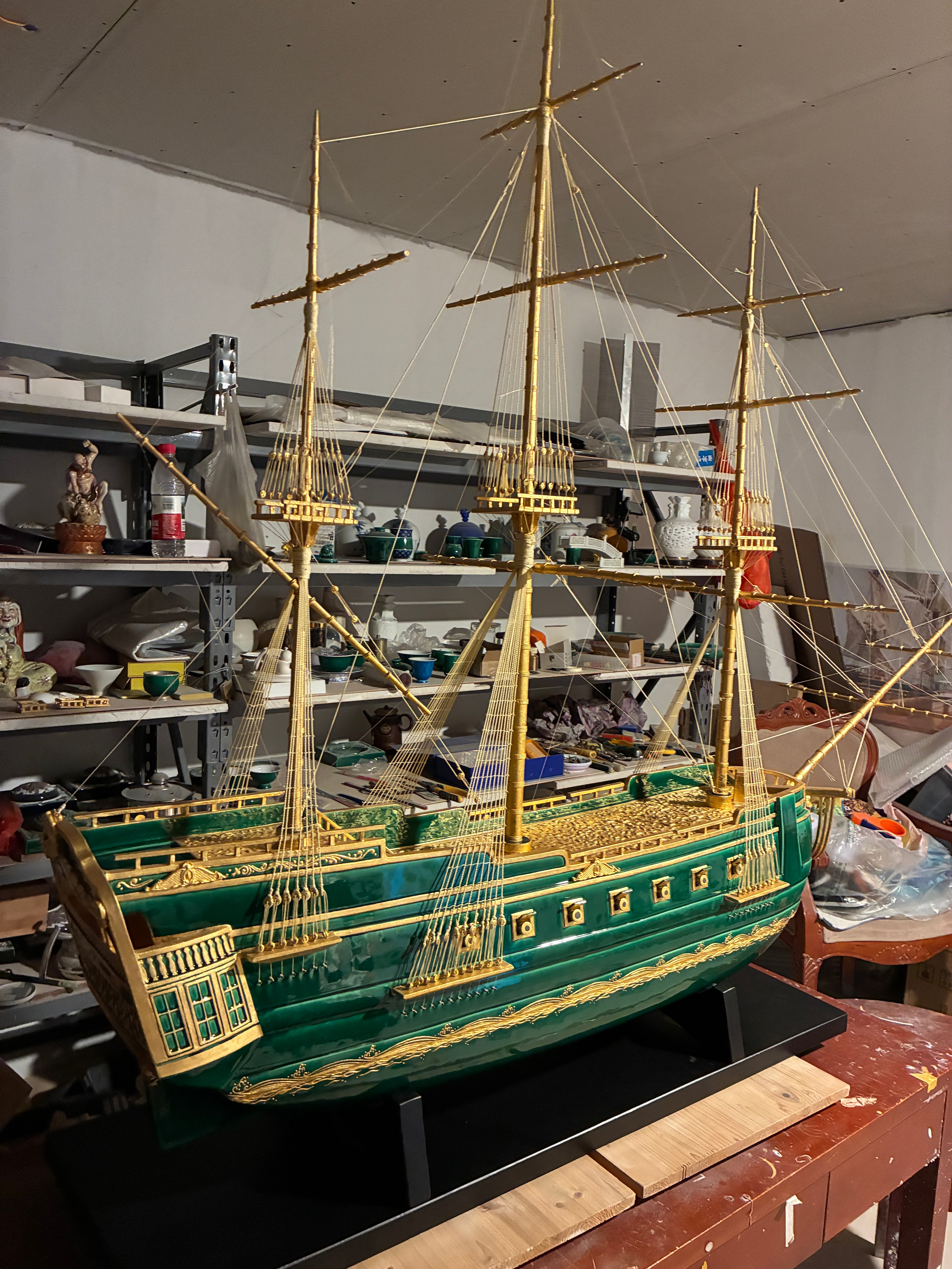 Jingdezhen · Hand-Crafted Porcelain Tall Ship "Götheborg" — Collector's Art Sculpture