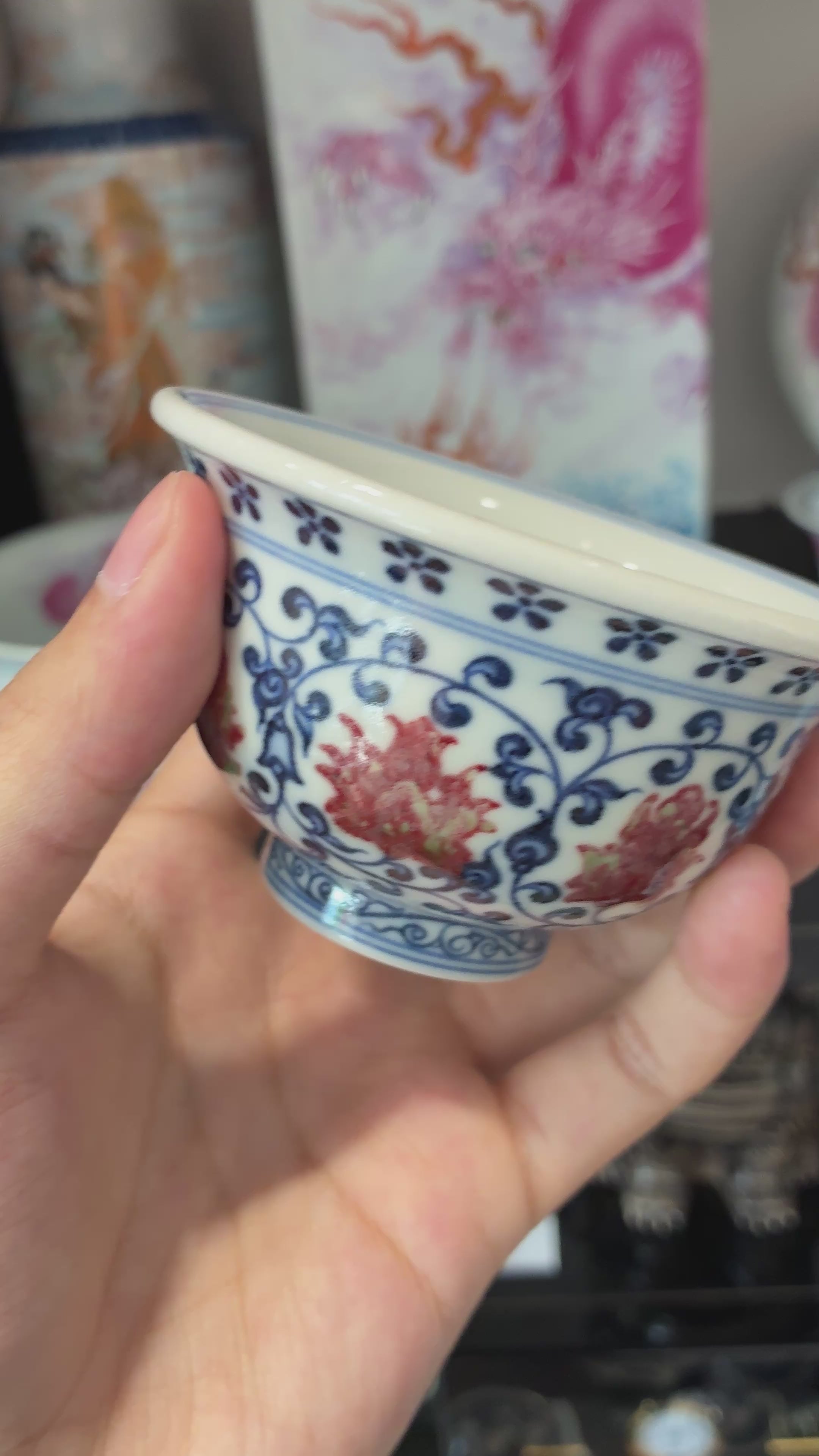 Yu Zhi Lou" Studio Hand- painted Imperial "Cloud Dragon" Ya Shou Bei（Flared Teacup）